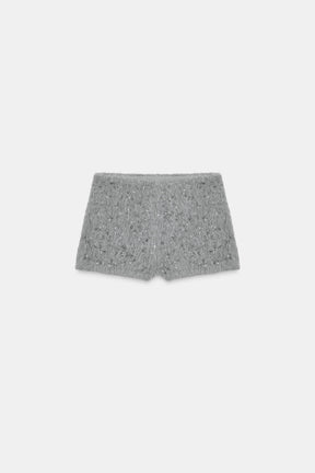 Faux Fur Beaded Shorts