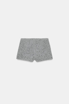 Faux Fur Beaded Shorts