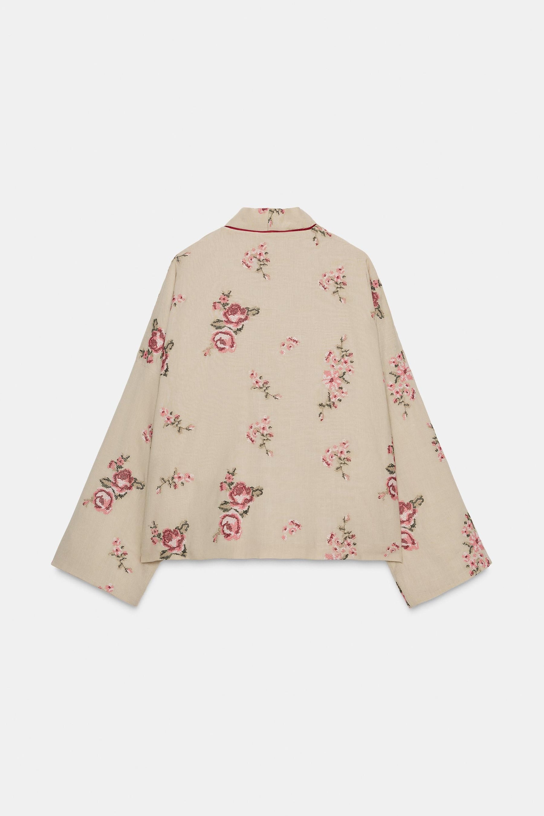 QUILTED JACKET WITH FLORAL EMBROIDERY - Image 4
