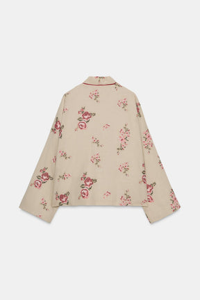 QUILTED JACKET WITH FLORAL EMBROIDERY - Image 4