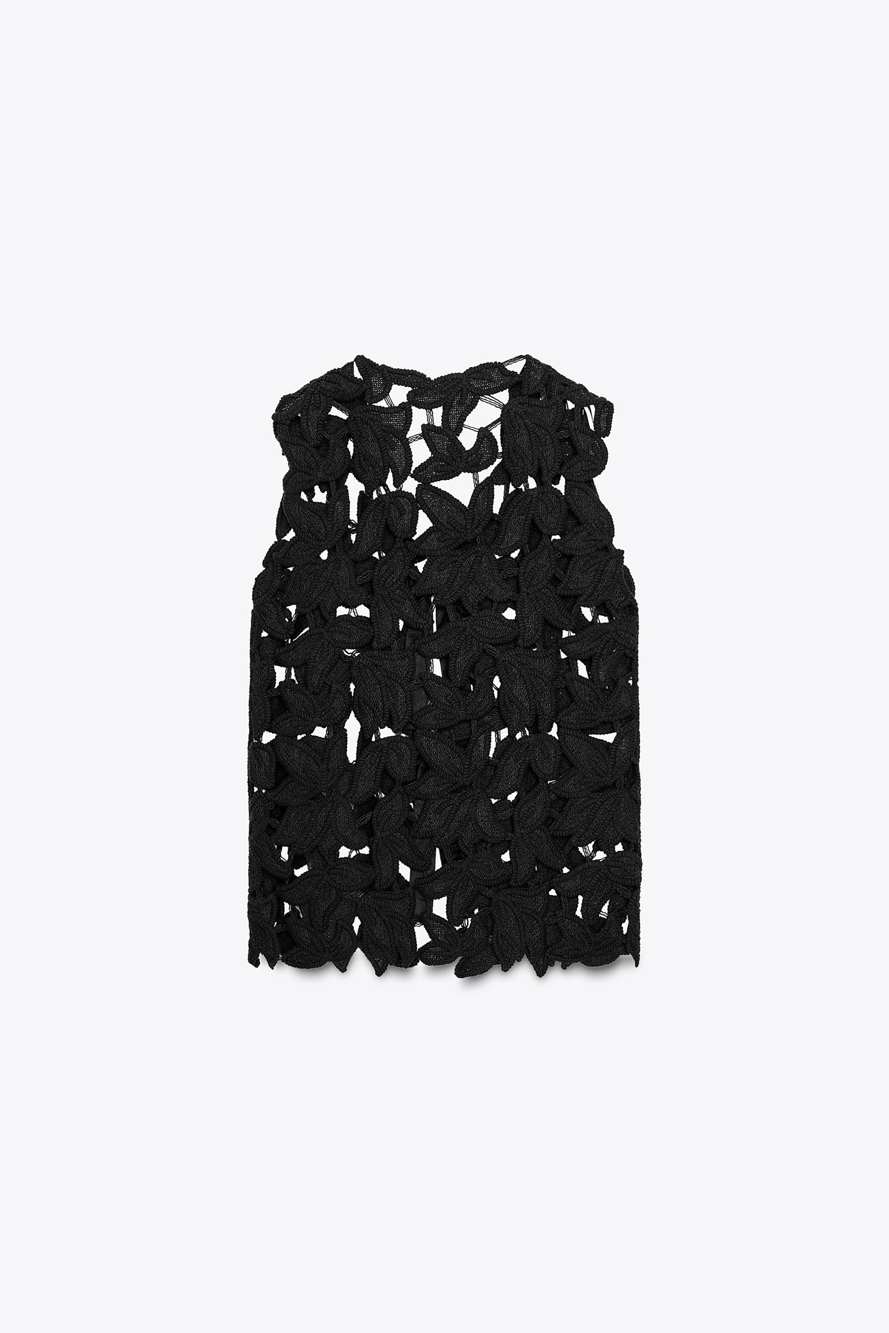 ZW COLLECTION CROCHET WAISTCOAT - Image 2
