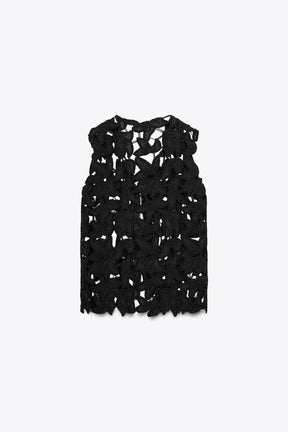 ZW COLLECTION CROCHET WAISTCOAT - Image 2