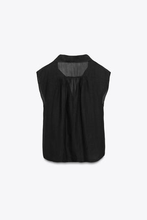 RAMIE BLEND PINTUCK SHIRT
