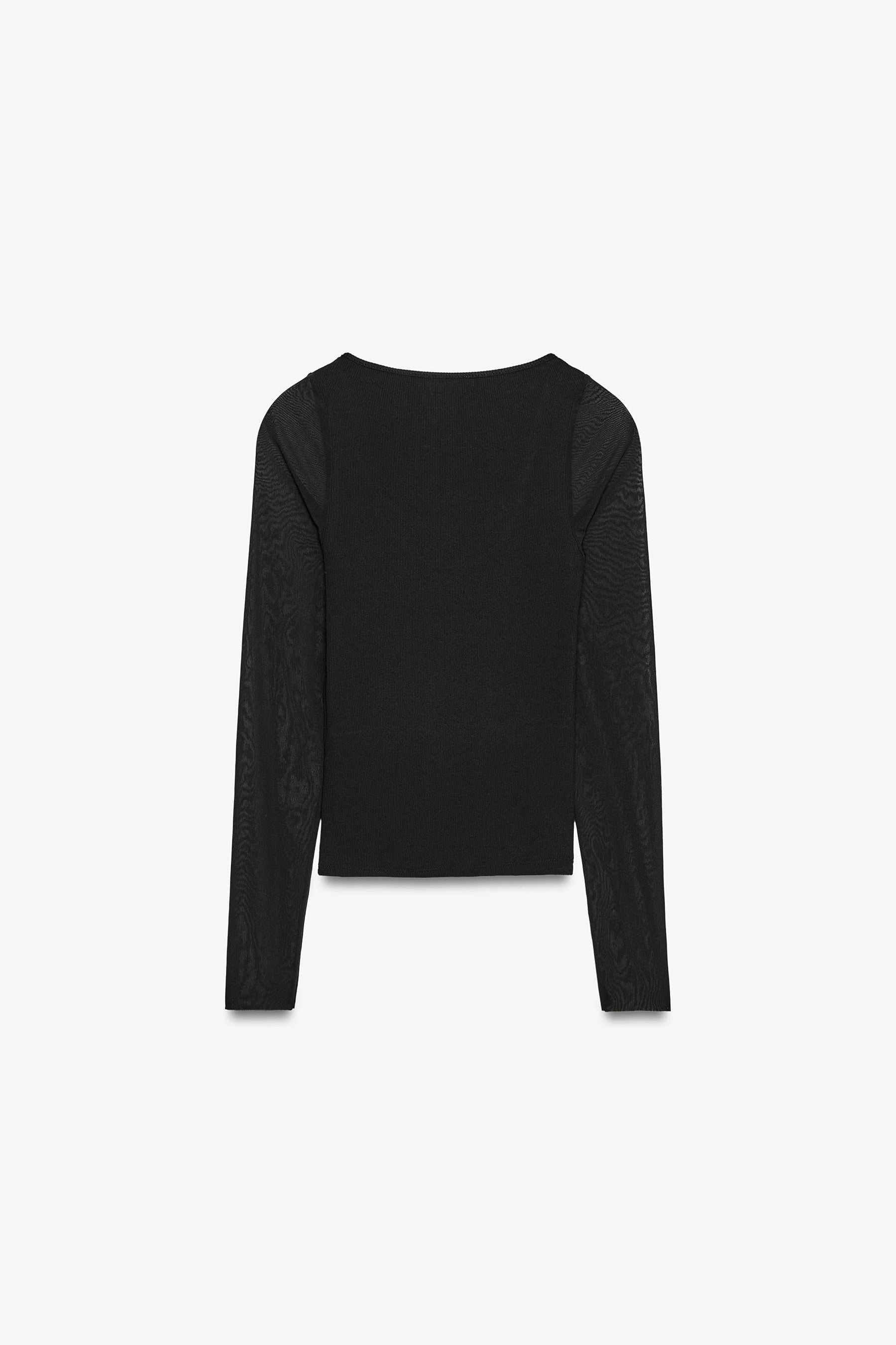Semi-Sheer Combination T-Shirt