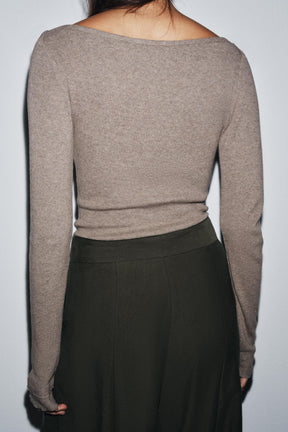 Rib Boat Neck Shirt
