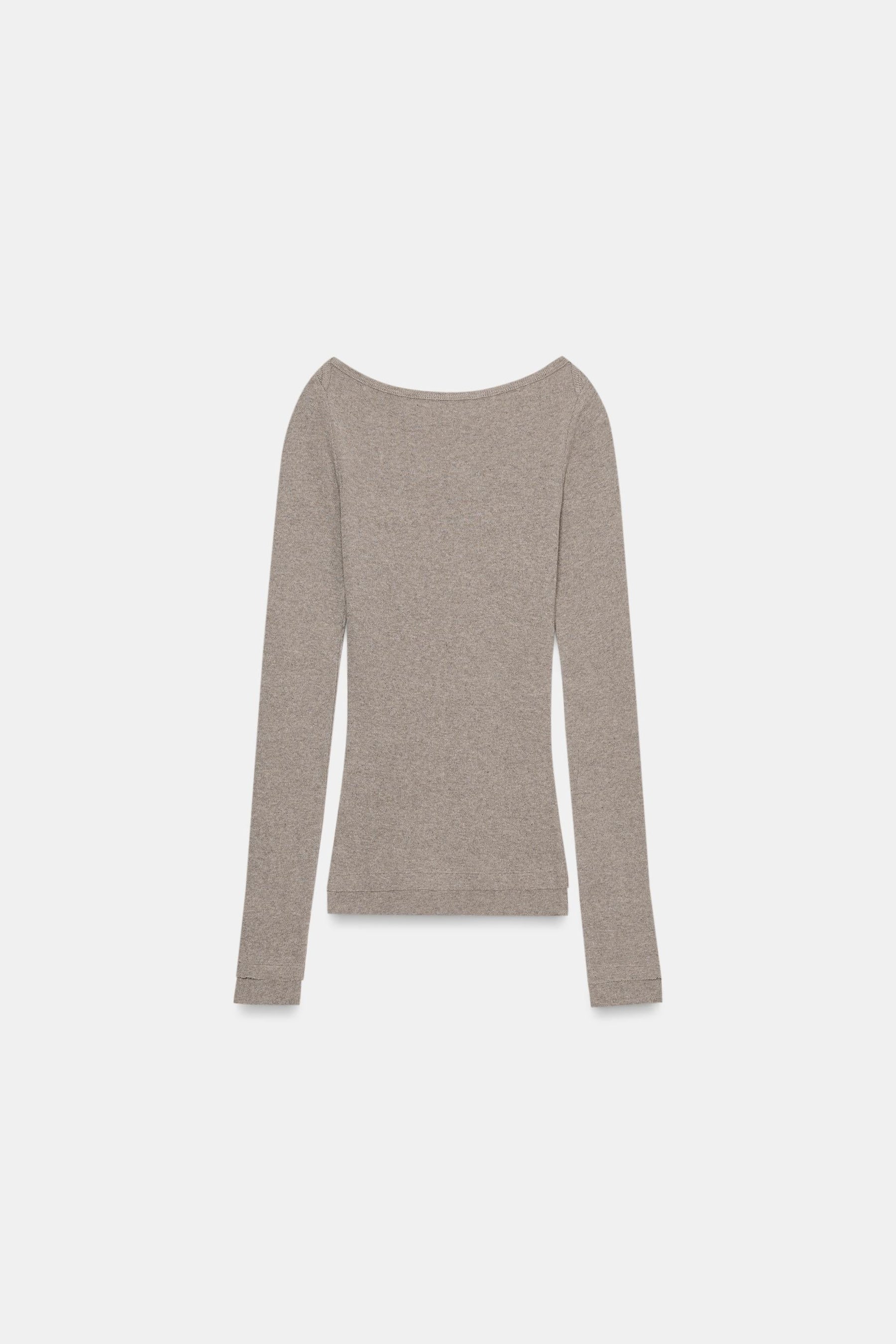 Rib Boat Neck Shirt