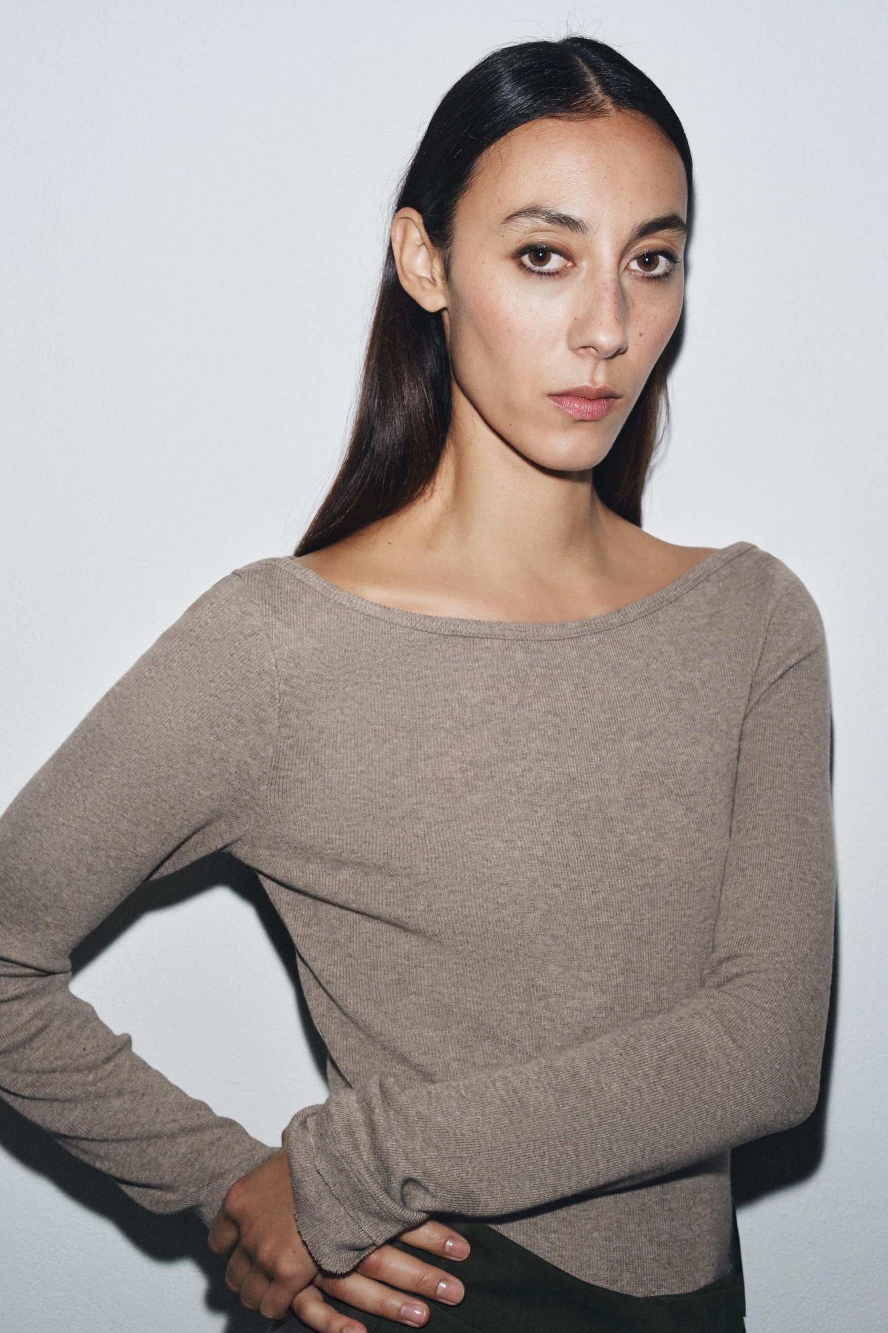Rib Boat Neck Shirt