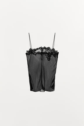 EMBROIDERED GEORGETTE TOP