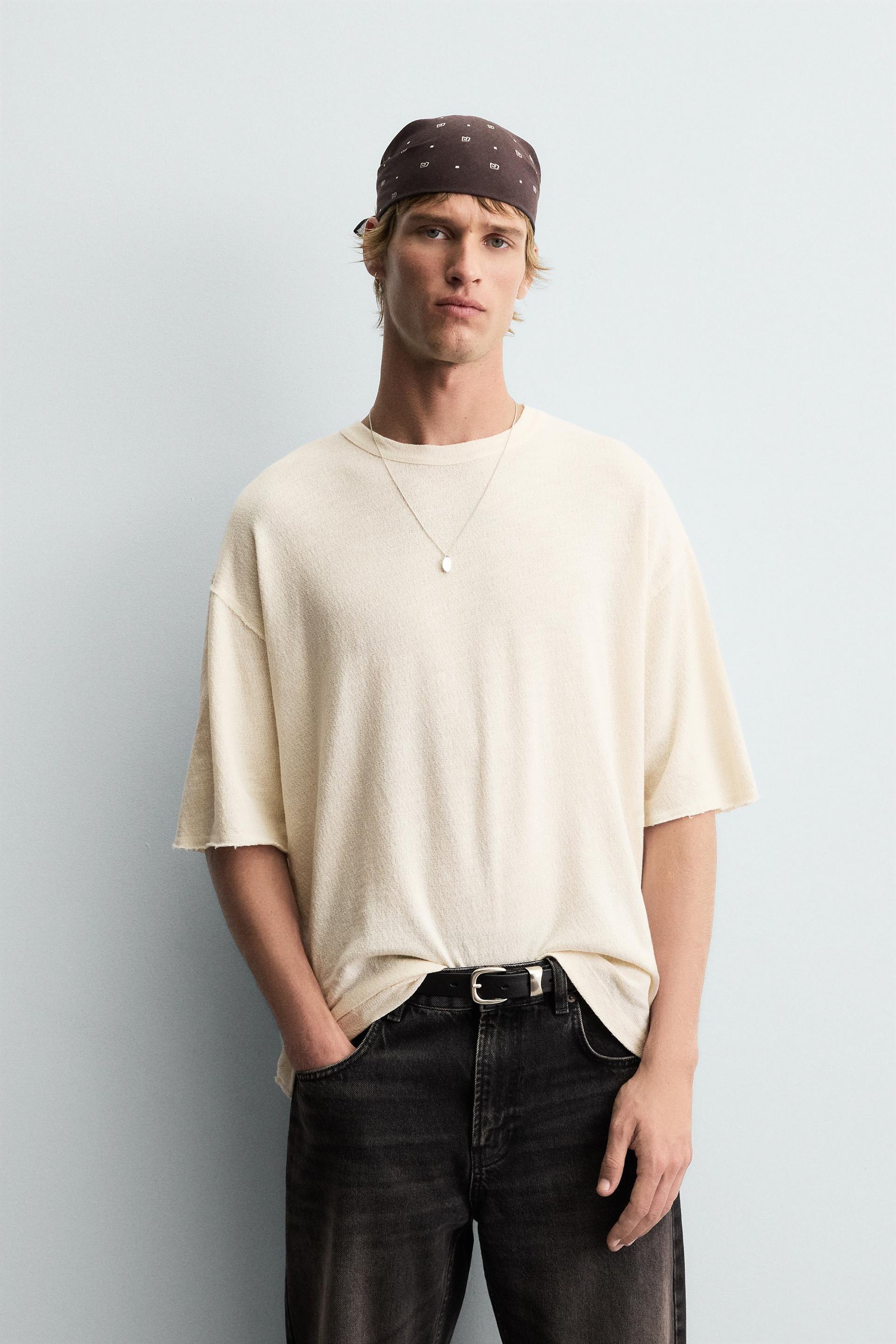 WASHED PRINTED KNIT T-SHIRT - Image 3