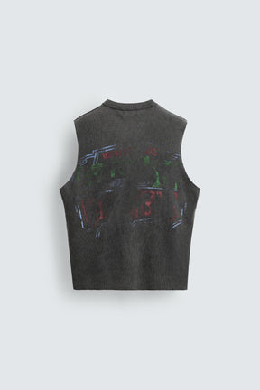 WASHED PRINT KNIT TANK TOP - Image 6