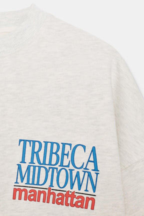 Contrast Slogan Sweatshirt