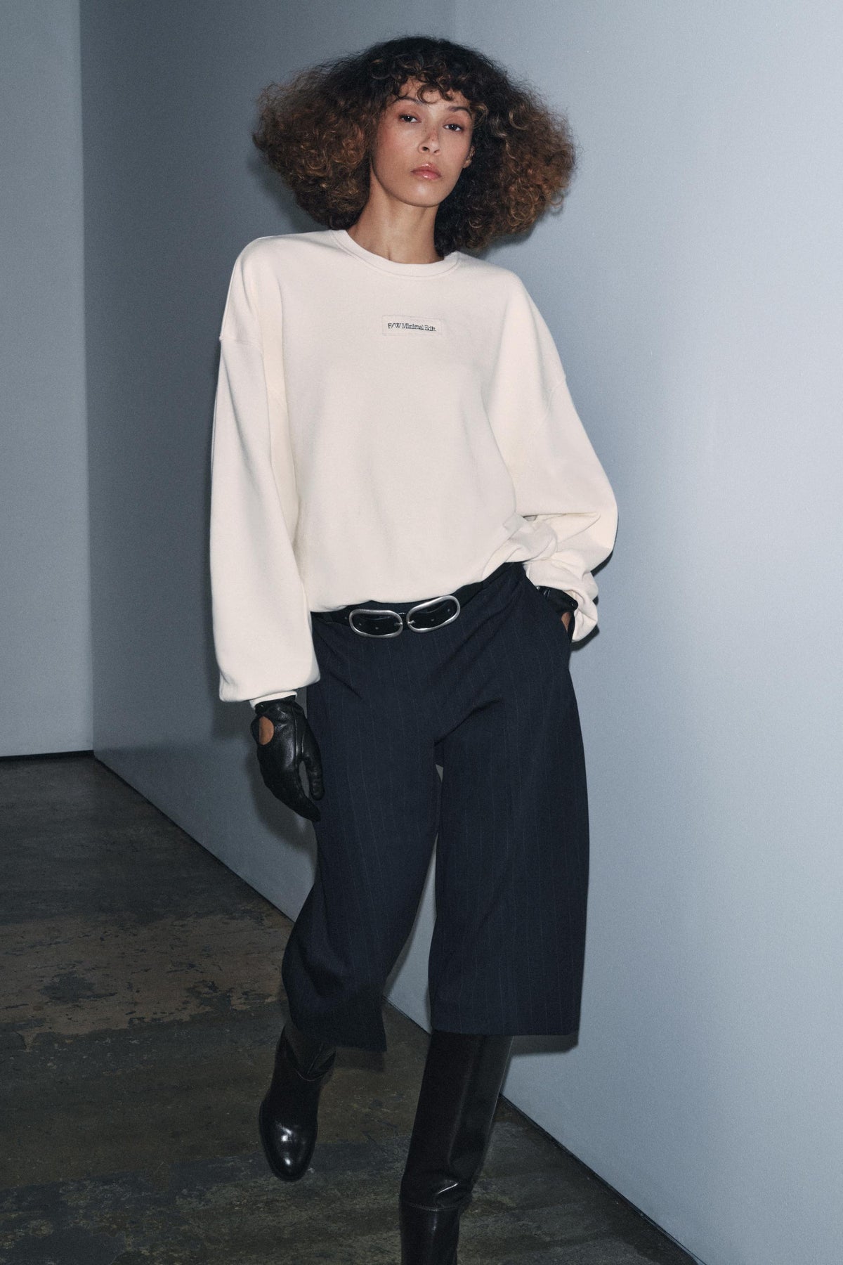 Embroidered Slogan Sweatshirt