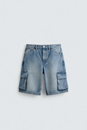 DENIM CARGO BERMUDA SHORTS - Image 7
