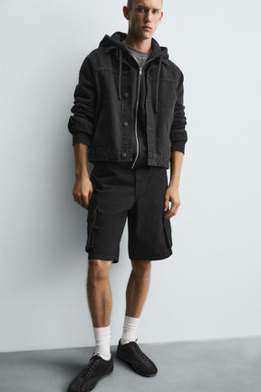 DENIM CARGO BERMUDA SHORTS - Image 5