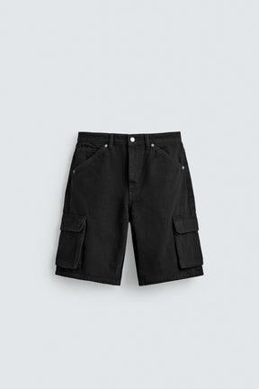 DENIM CARGO BERMUDA SHORTS - Image 6