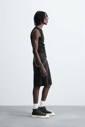 CARPENTER POCKET DENIM BERMUDA SHORTS - Image 4