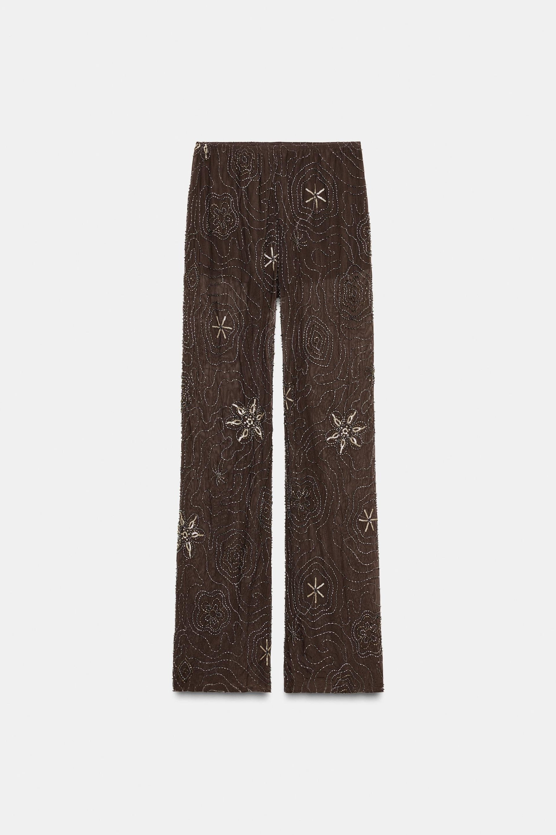 BEADED SEQUIN TROUSERS
