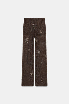 BEADED SEQUIN TROUSERS