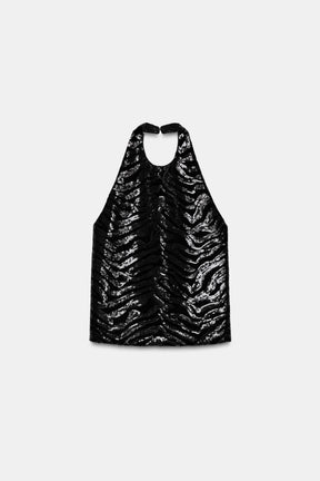 Sequin Halter Top