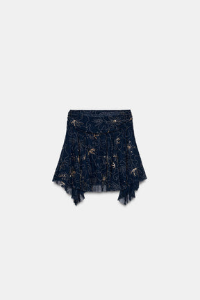 Embroidered Beaded Fashion Skirt