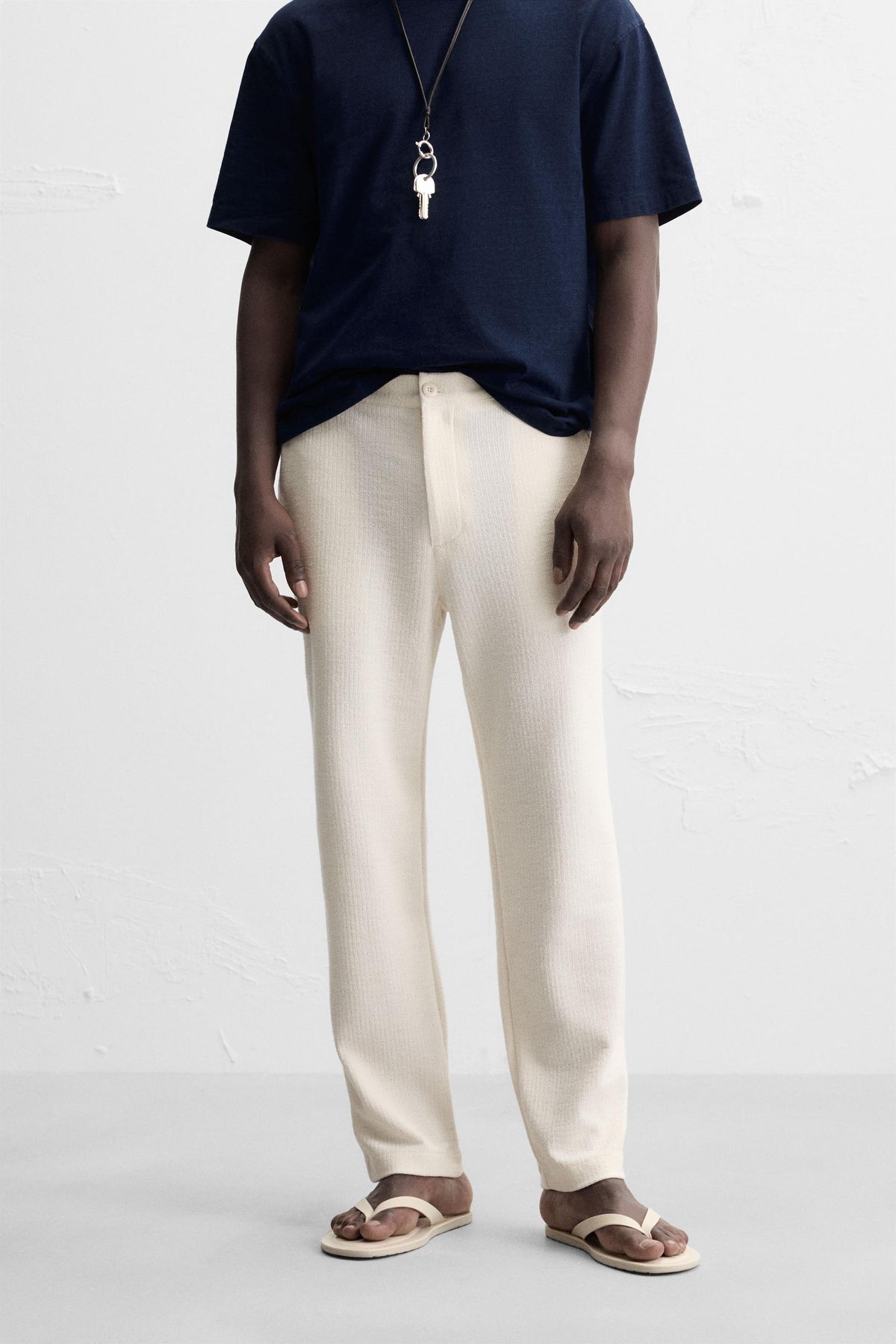 TEXTURED CHINO TROUSERS - Image 2