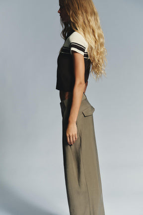 Rib Knit Polo Shirt