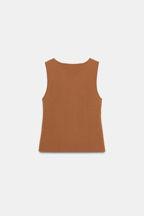 KNIT CUT-OUT TOP WITH METAL DETAIL - Image 3