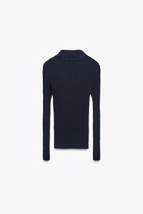 RIBBED KNIT POLO SHIRT - Image 5