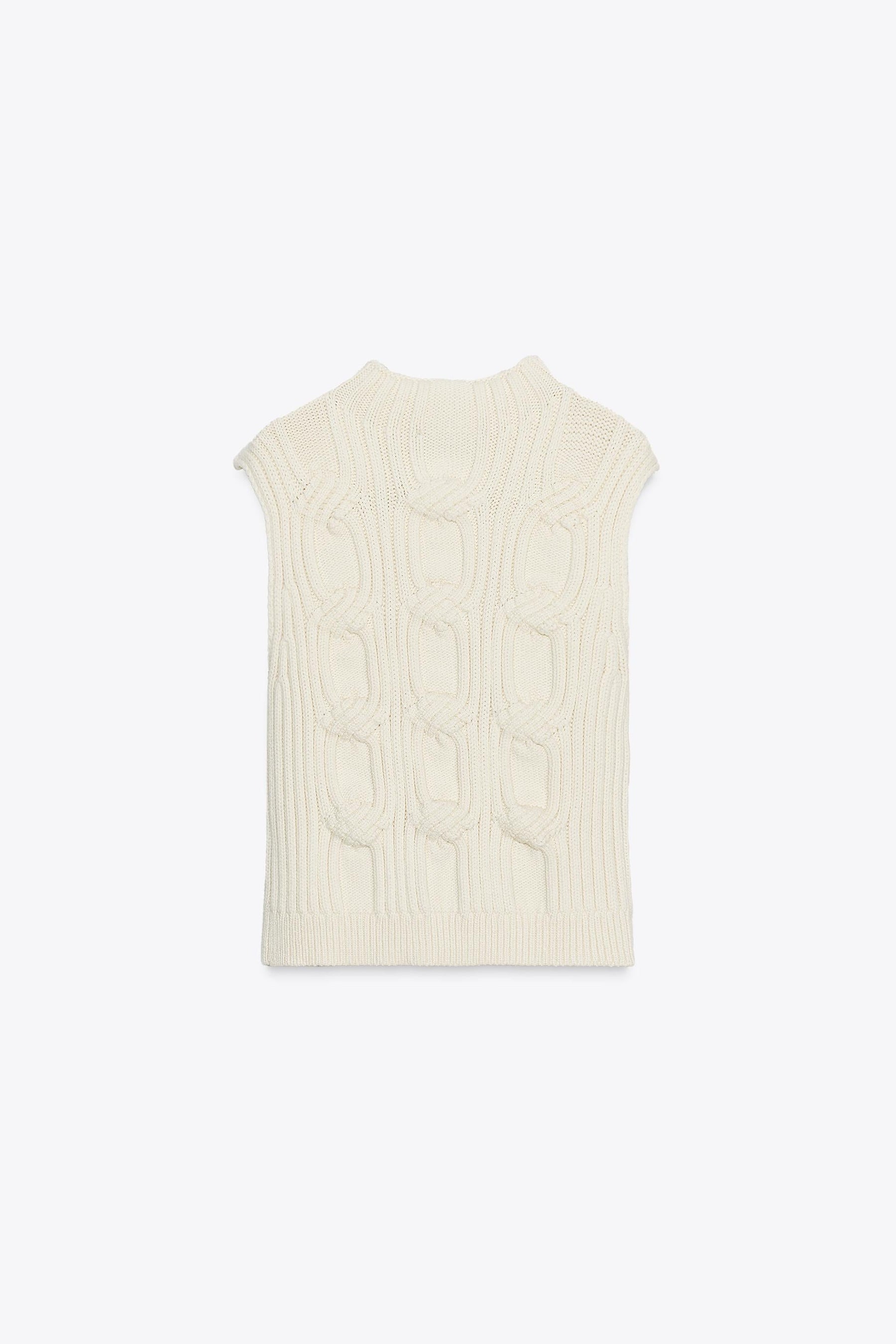 CABLE KNIT VEST - Image 5