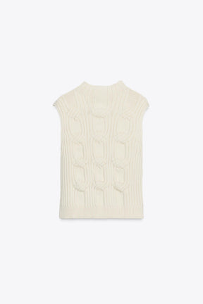 CABLE KNIT VEST - Image 5