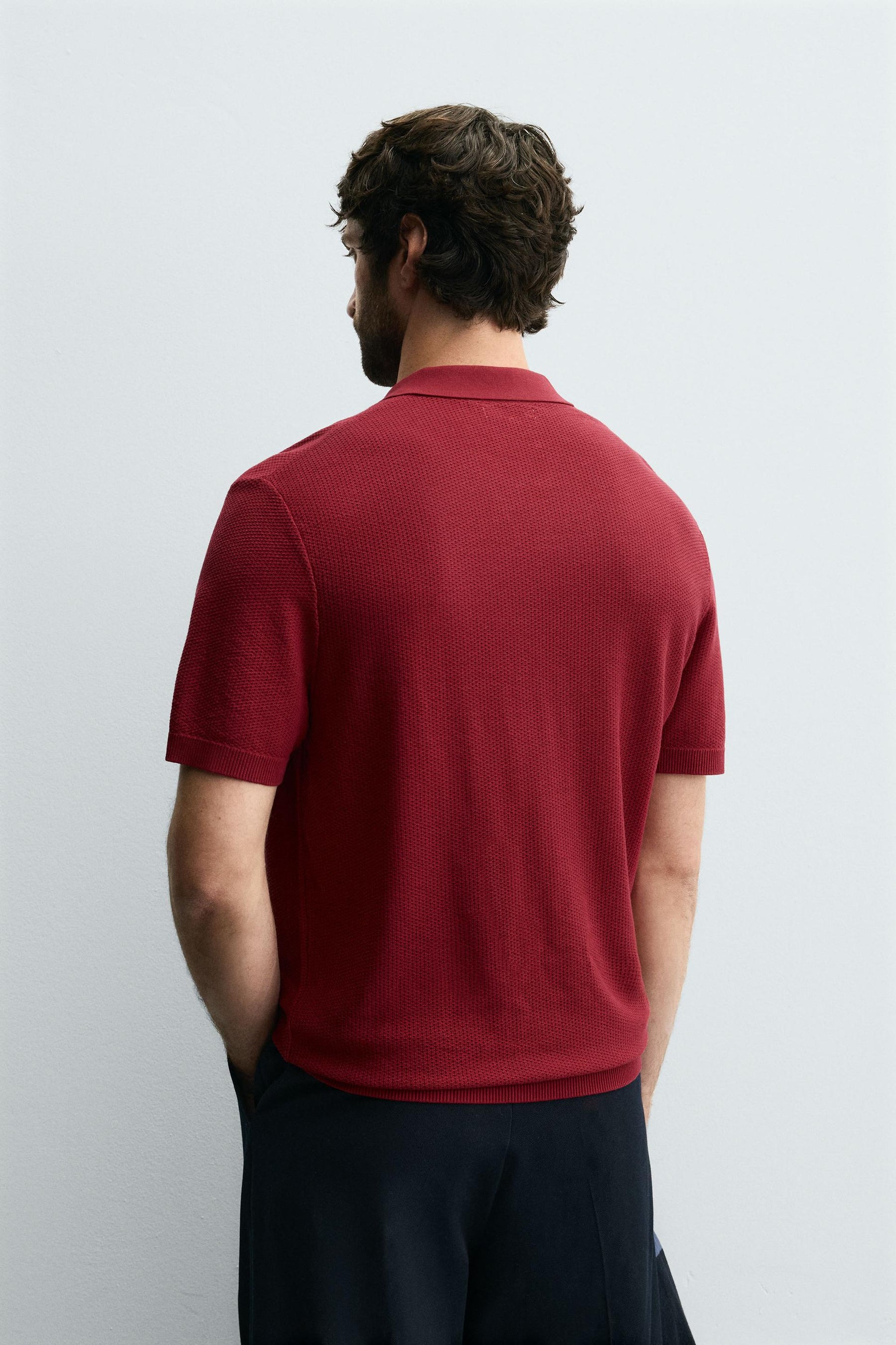 Textured Knit Polo
