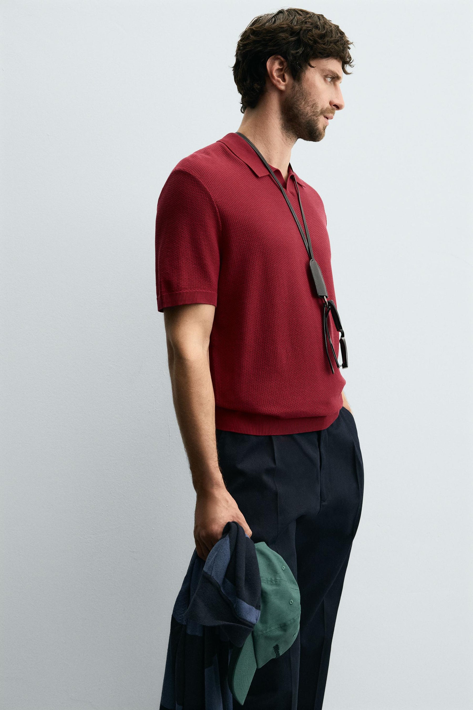Textured Knit Polo