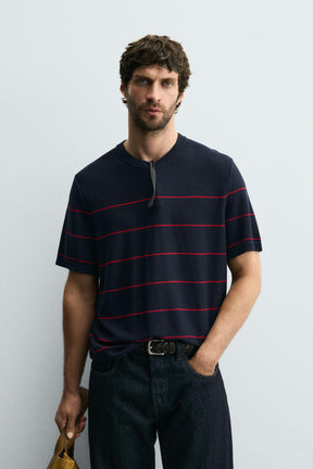 STRIPED JACQUARD KNIT T-SHIRT - Image 2