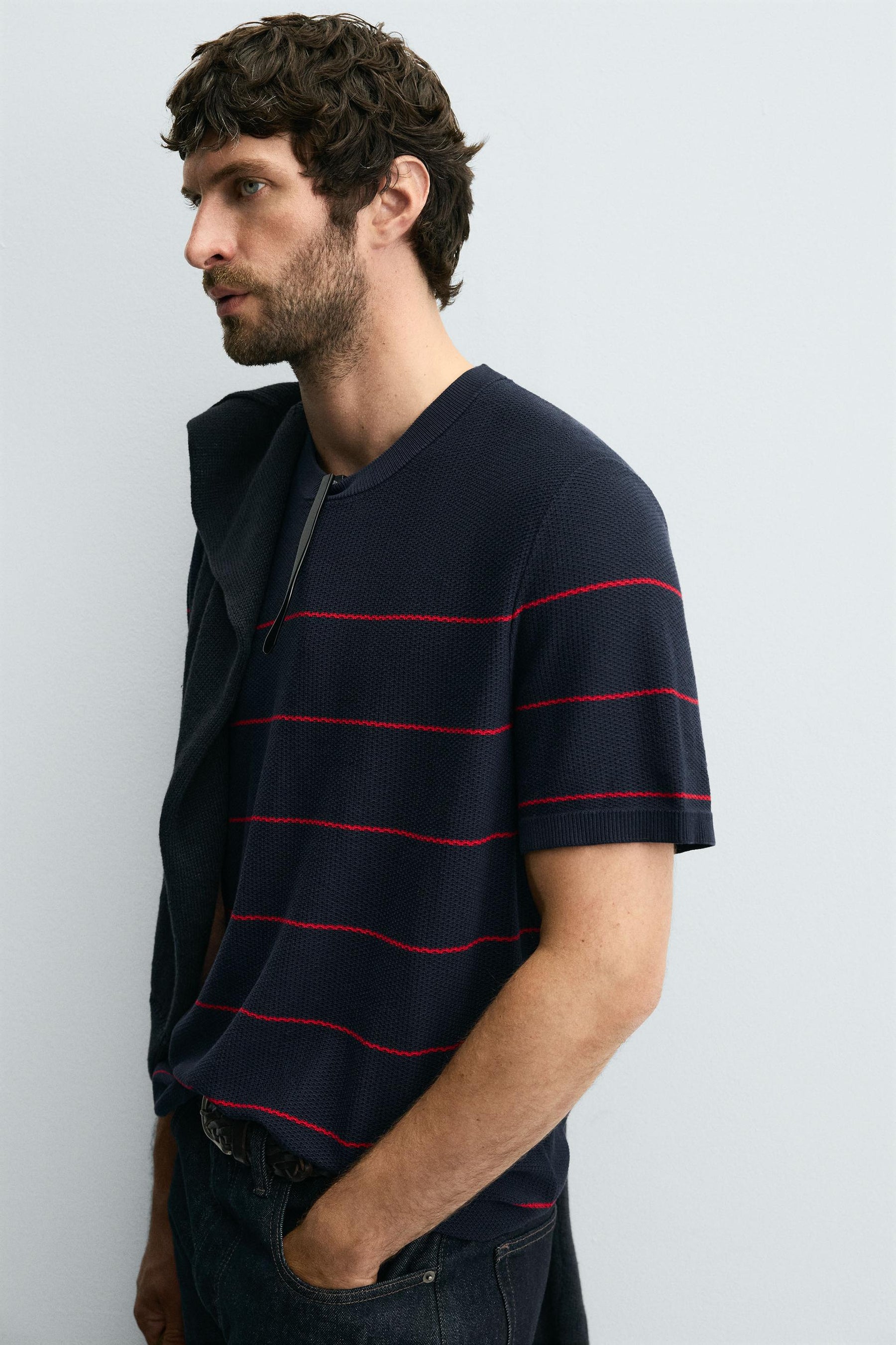 STRIPED JACQUARD KNIT T-SHIRT - Image 5