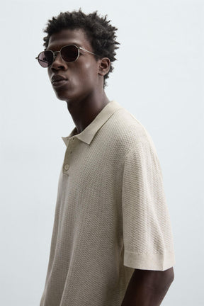 TEXTURED KNIT POLO SHIRT - Image 6