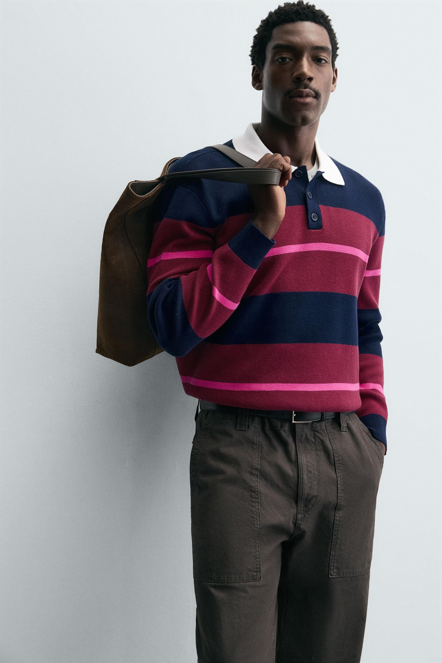 STRIPED KNITTED POLO SHIRT - Image 6