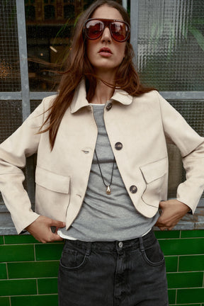 SHORT FAUX SUEDE JACKET - Image 2