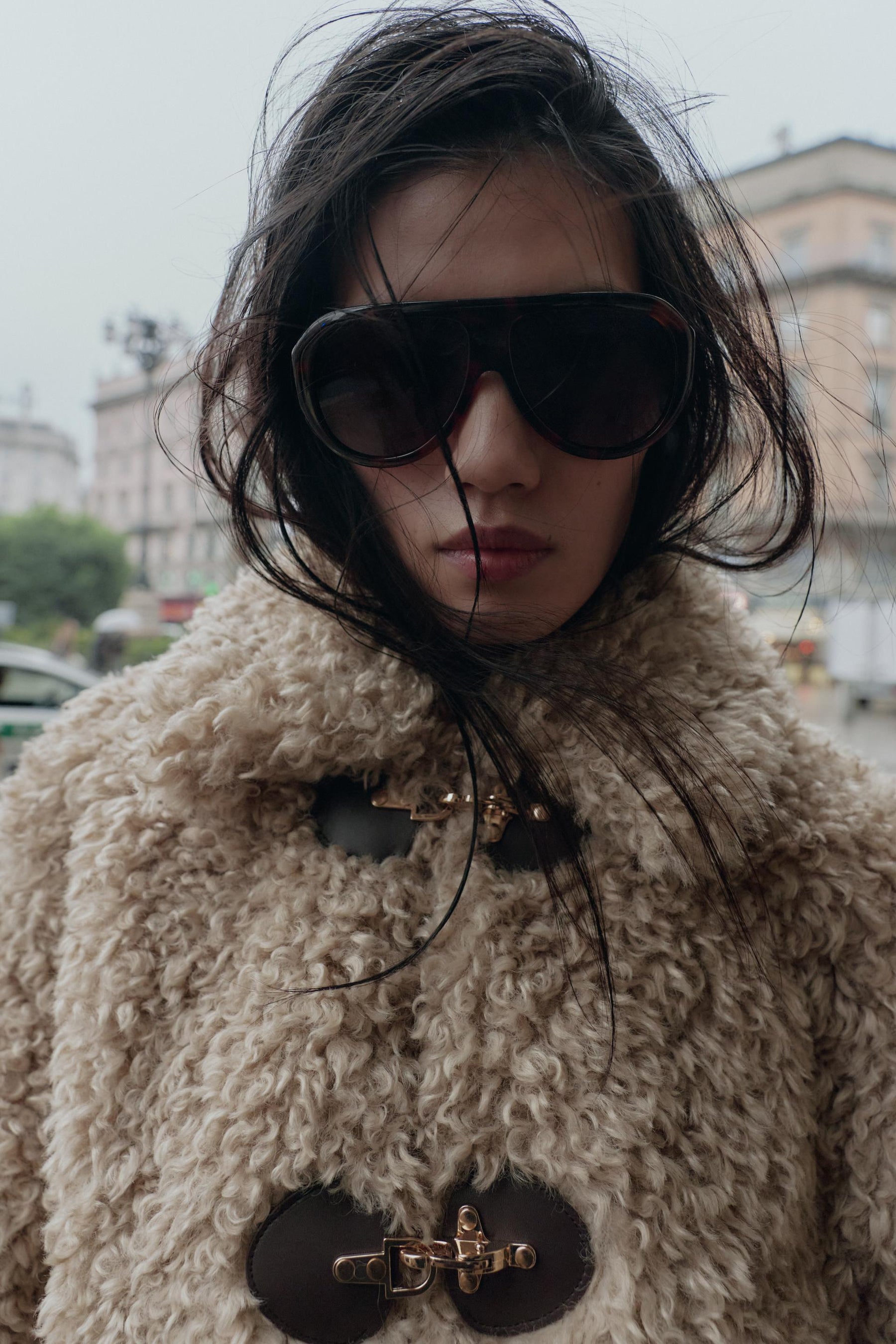 Feuerwehrjacke aus Kunstpelz