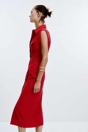 CREPE MIDI FITTED DRESS - Image 3