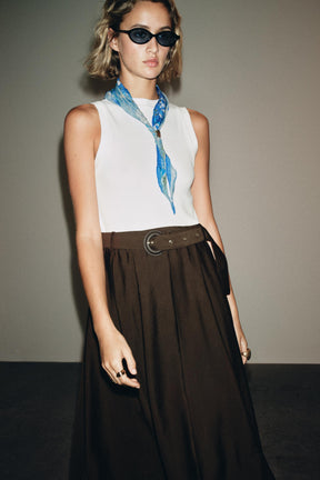 BELTED MIDI DRESS
