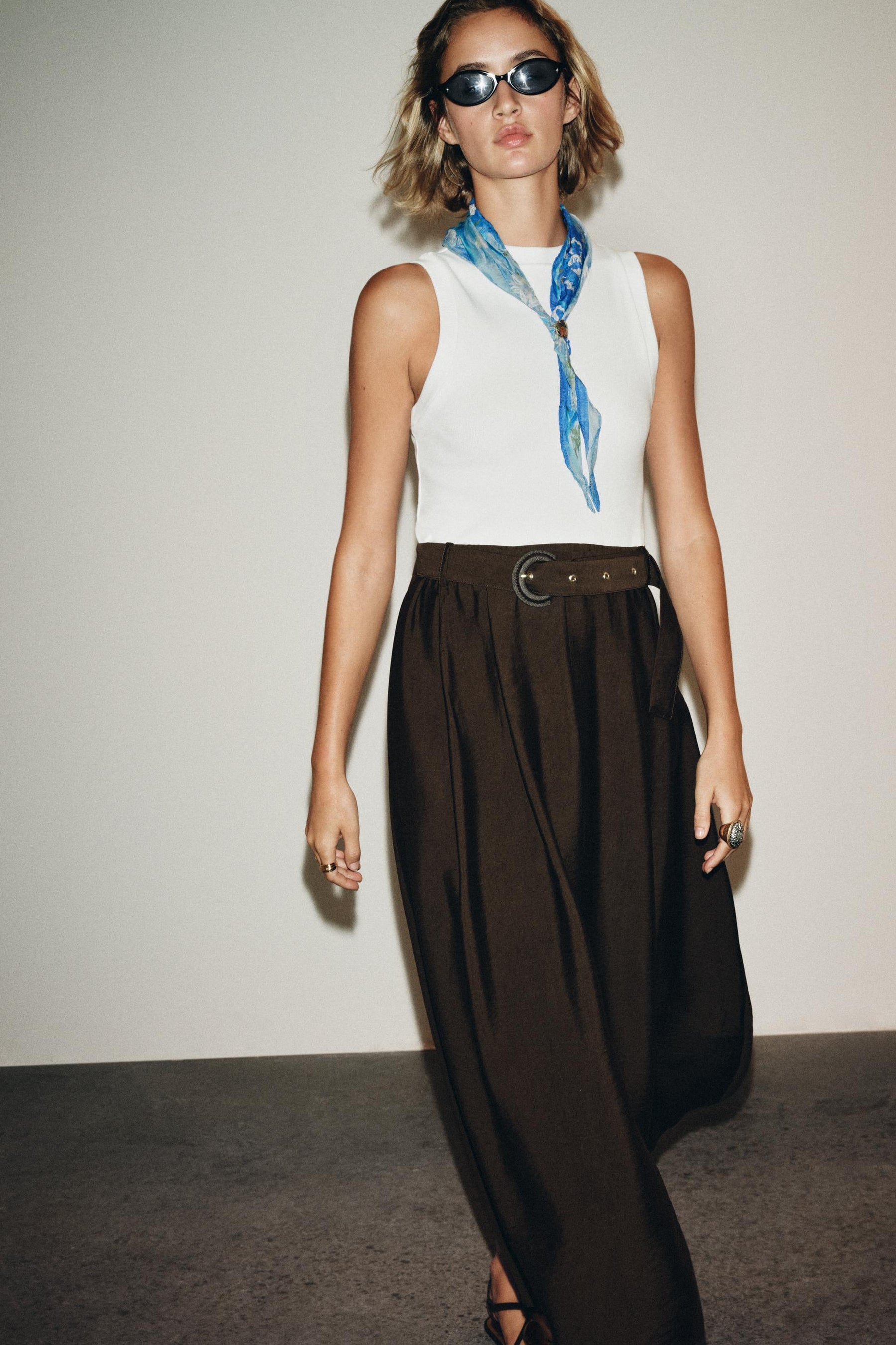 BELTED MIDI DRESS