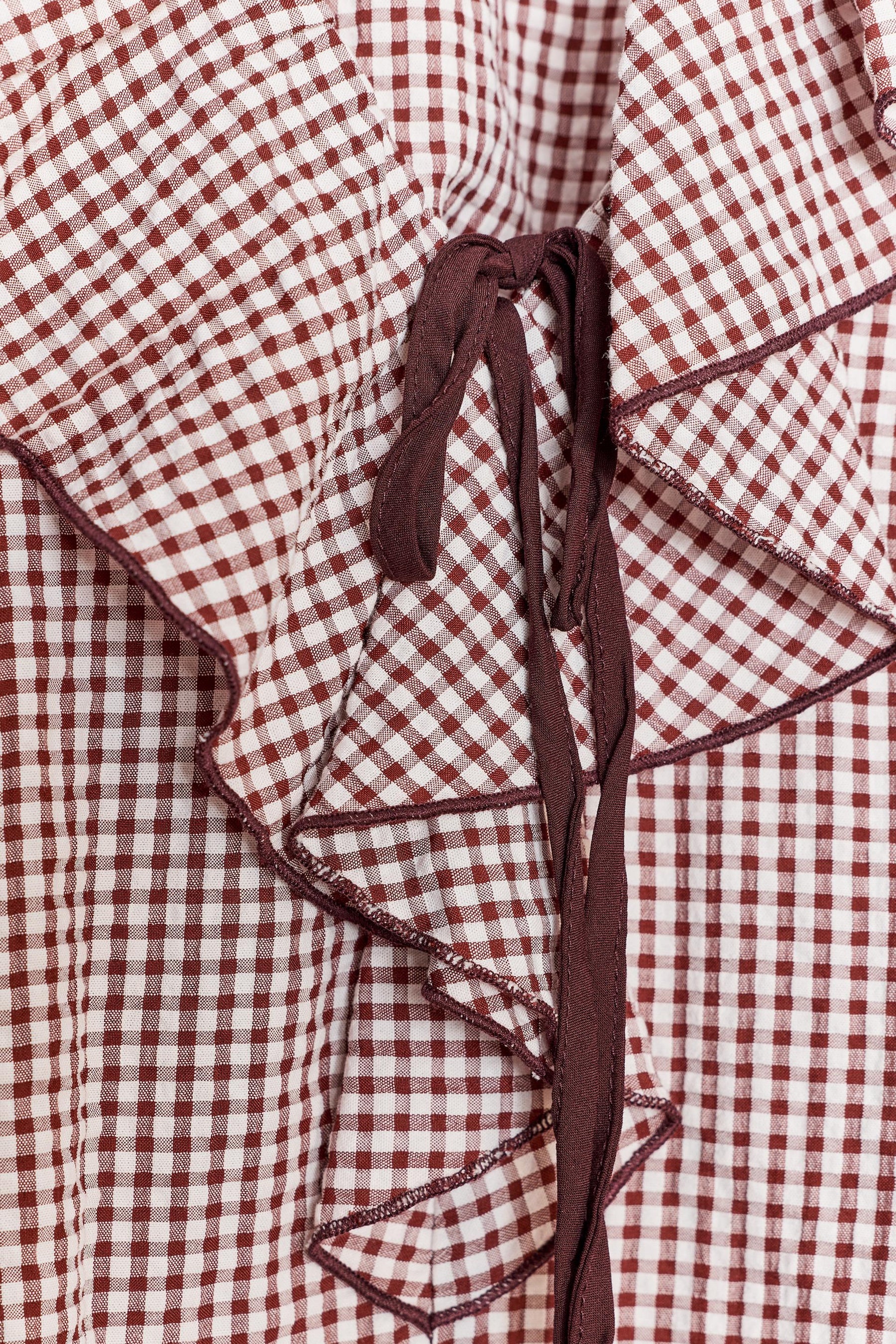 Ruffled Gingham Blouse