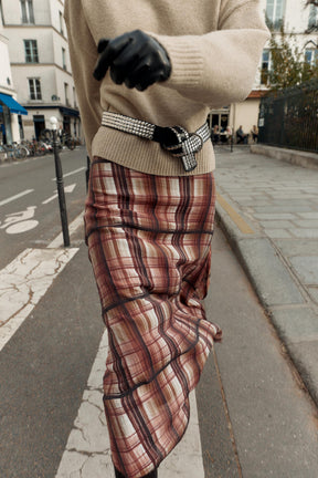 Checked Midi Skirt