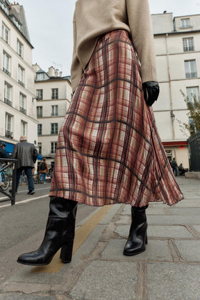 Checked Midi Skirt