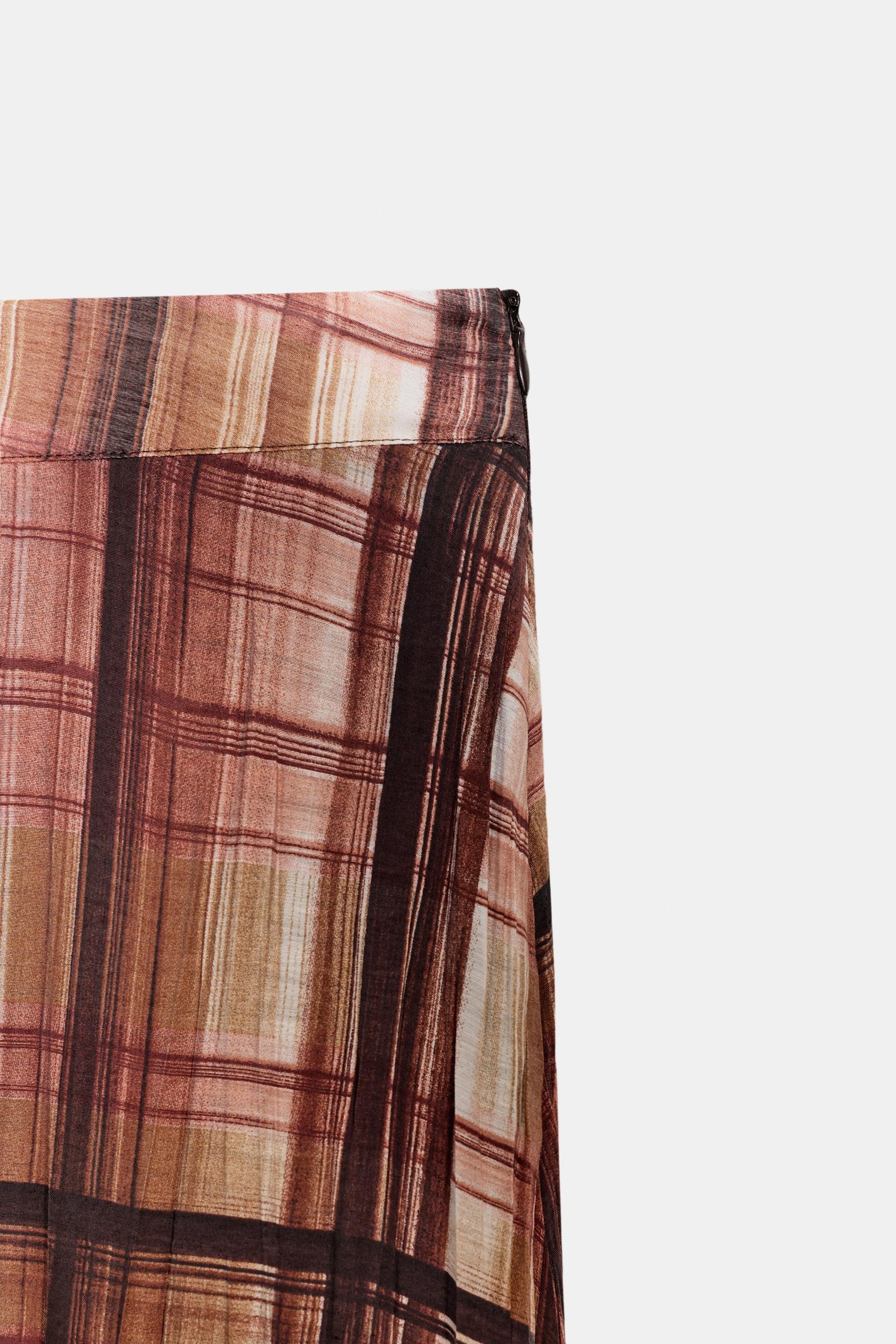 Checked Midi Skirt