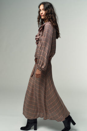 Ruffled Checked Blouse