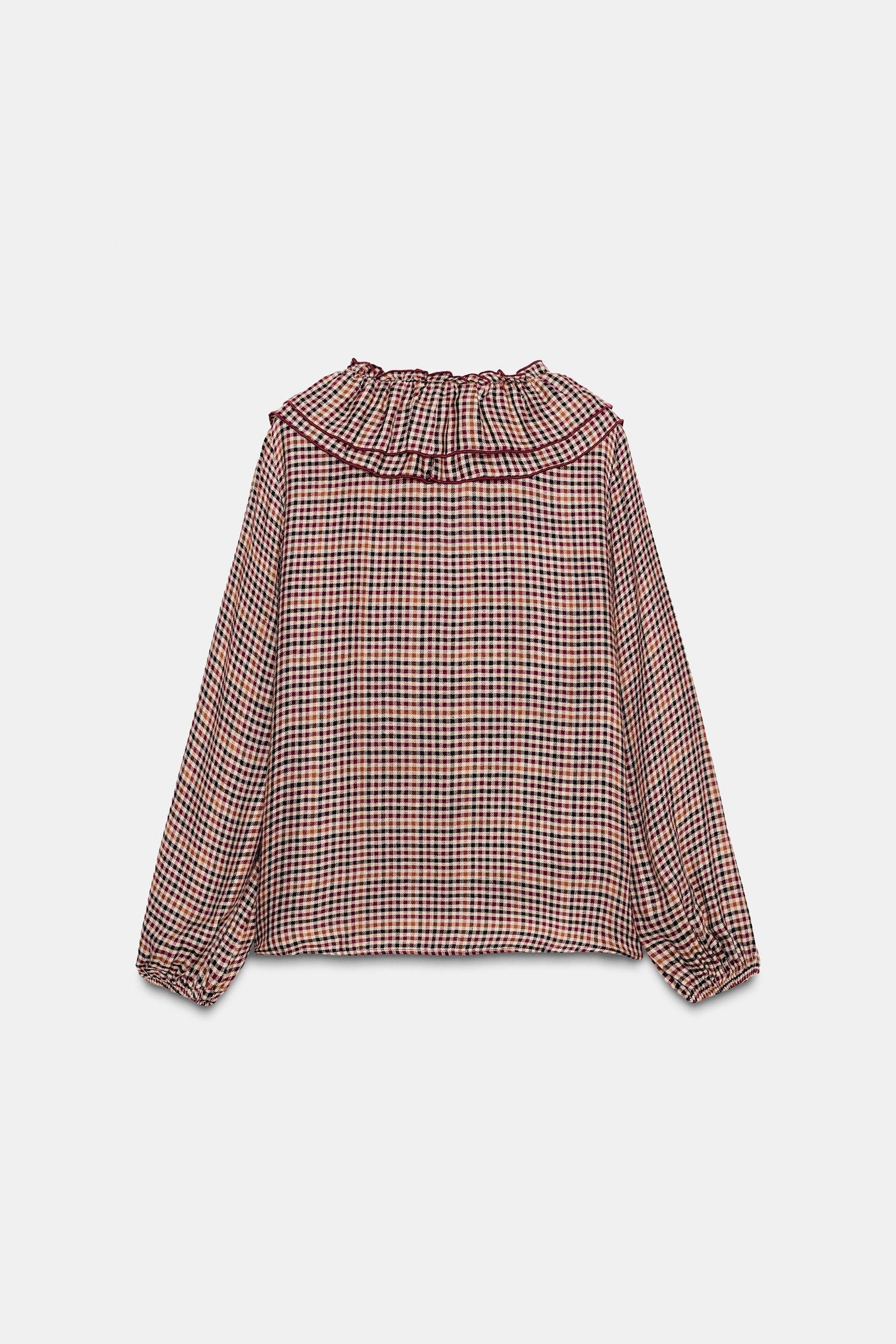 Ruffled Checked Blouse