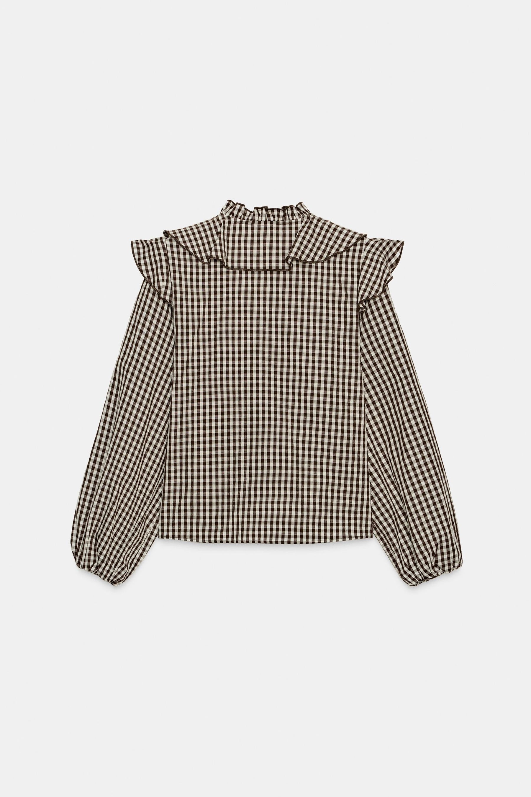 Ruffled Gingham Blouse