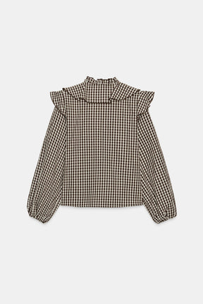 Ruffled Gingham Blouse