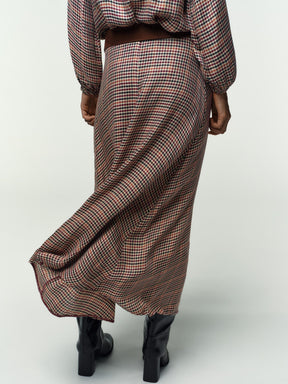 Belted Check Skirt